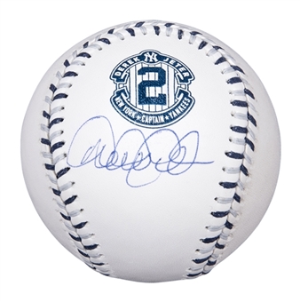 Derek Jeter Single Signed OML Selig Baseball With Commemorative Derek Jeter Logo (MLB Authenticated & Steiner)